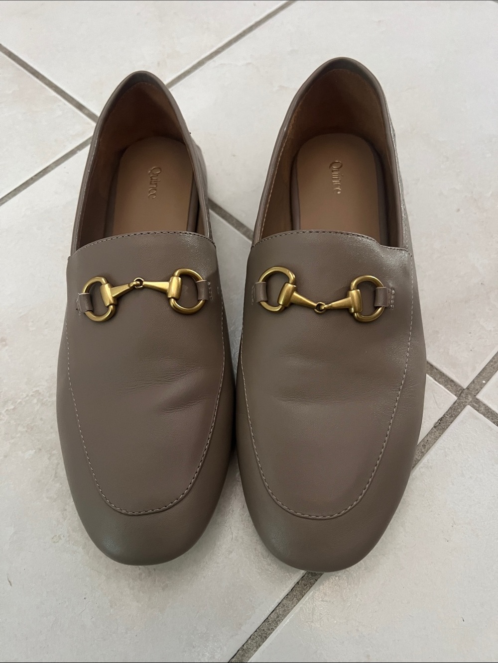 Taupe Leather Horsebit Loafers Quince